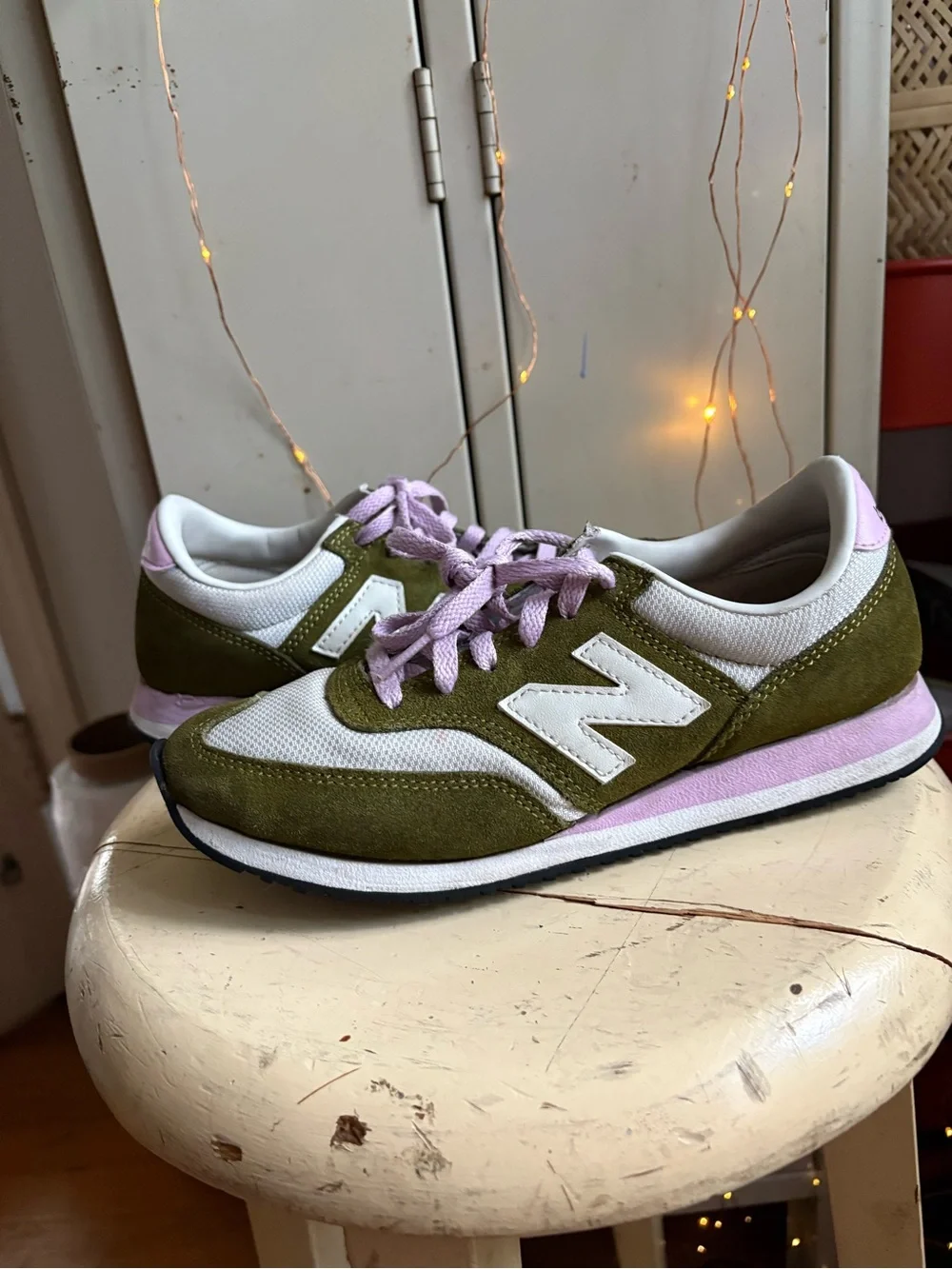 NEW BALANCE WOMENS SNEAKERS LTD EDITION PINK/GREEN CW620JL2